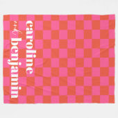 Eigene rosa und rote Karton-Hochzeit Fleecedecke (Vorderseite (Horizontal))