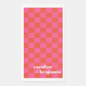 Eigene rosa und rote Karton-Hochzeit Serviette (Vorderseite)