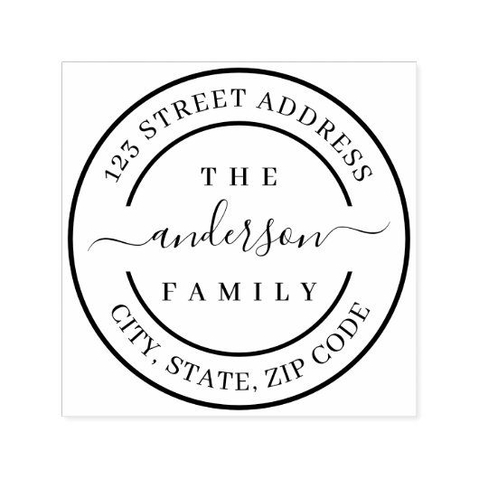 Eigene Rücksendeadresse mit Familiennamen Permastempel (Design)