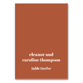 Eigene Rust Fall Retro Custom Wedding Platzkarte Tischnummer (Vorderseite)