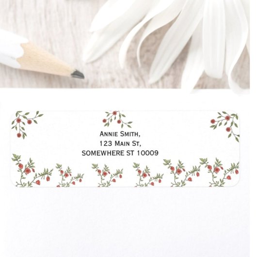 Eigene rustikale Rücksendeadresse Etikett Blumenar