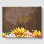 Eigene rustikale Sonnenblumen Rosenhochzeit Gästebuch (Rückseite)