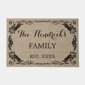 Eigene rustikale Vintage Familienname Willkommen Fußmatte (Vorderseite)