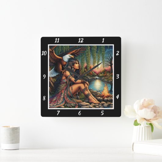 Eigene Schatten: Adlerstern Quadratische Wanduhr (Zuhause)