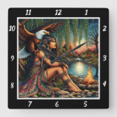 Eigene Schatten: Adlerstern Quadratische Wanduhr (Vorderseite)