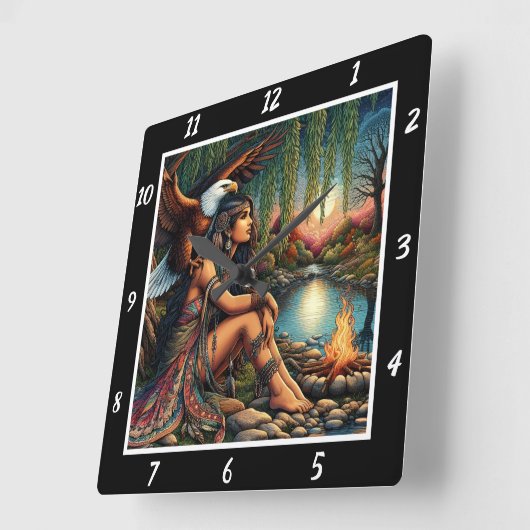 Eigene Schatten: Adlerstern Quadratische Wanduhr (Winkel)