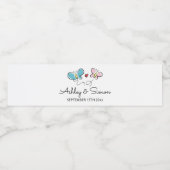 Eigene Schmetterlinge flatternder Hochzeitsempfang Wasserflaschenetikett (Einzelnes Label)