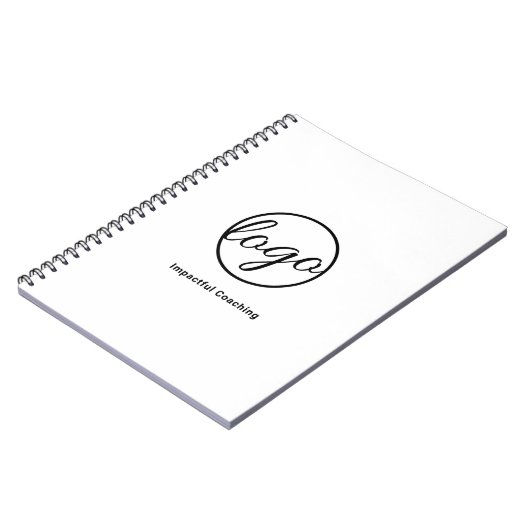 Eigene Schwarz-Weiß-Firmenlogos Notizblock (Linke Seite)