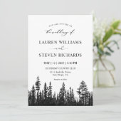 Eigene Schwarz-Weiß-Pine-Tree-Hochzeit Einladung (Stehend Vorderseite)