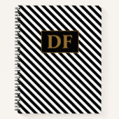 Eigene Schwarz/Weiß Streifen-Notebook Notizblock (Vorderseite)