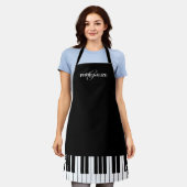 Eigene schwarz-weiße Klaviertasten Küche Schürze (Getragen)