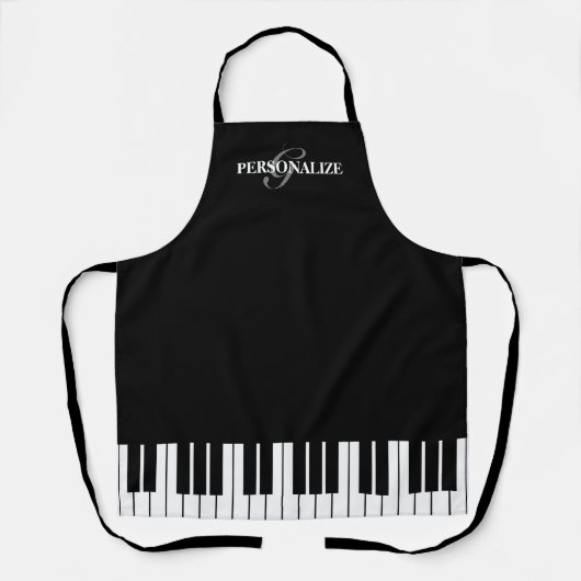 Eigene schwarz-weiße Klaviertasten Küche Schürze (Vorderseite)