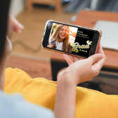 Eigene schwarze Gold-Retro-Graduierungspartei Einladung