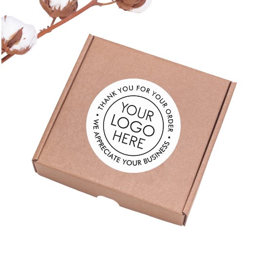 Eigene Schwarzweiß-Dankeschön-Aufkleber mit Logo Runder Aufkleber