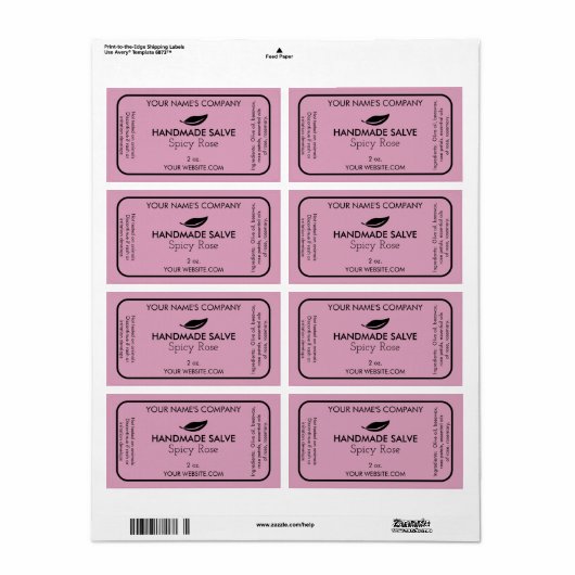 Eigene Seifen oder Salben Labels Moderne Leaf-Seif (Vorne)