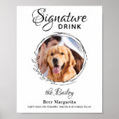 Eigene Signatur Drink Foto Hunde Bar Haustier Hoch Poster (Vorne)