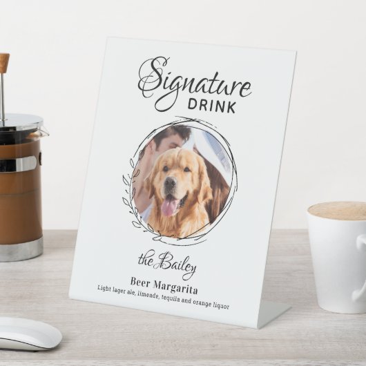 Eigene Signatur Drink Foto Hunde Bar Haustier Hoch Sockelschild (In SItu)