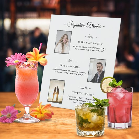 Eigene Signatur Drinks Silver Wedding Fotos Sockelschild