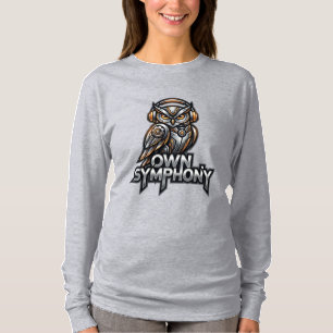 Eigene Sinfonie – Futuristische Musik Eule T-Shirt