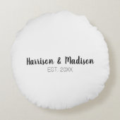 Eigene Skriptpaare heißen Hochzeiten Rundes Kissen (Rückseite)