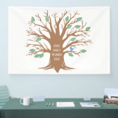 Eigene Stammbaum mit Blätter und Vögeln Banner (Messe)