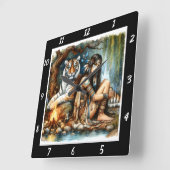 Eigene Stärke: Die Ausmaße des Tigerwaldes Quadratische Wanduhr (Winkel)