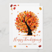 Eigene Thanksgiving-Herbstbaum Feiertagskarte (Vorne/Hinten)