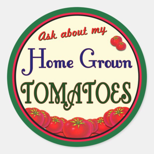 Eigene Tomaten Retro Gardener Slogan Aufkleber (Vorderseite)