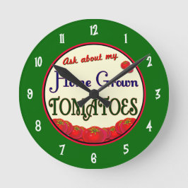 Eigene Tomaten Retro Gardener Wall Uhr