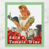 Eigene Tomatenküche Retro Coole Ladenküche Weinetikett (Einzelnes Label)