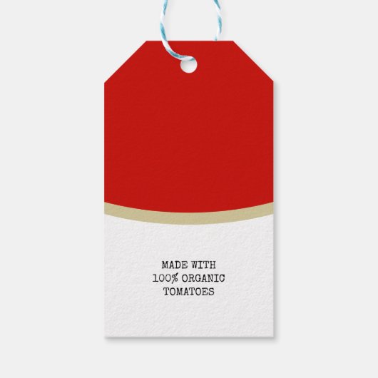 Eigene Tomatenküppel mit roten Tomaten Geschenkanhänger (Rückseite)