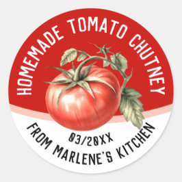Eigene Tomatenküppel mit roten Tomaten Runder Aufkleber