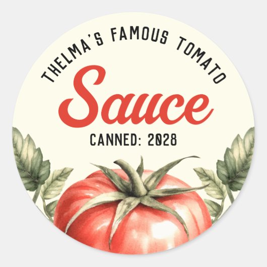 Eigene Tomatensauce Runder Aufkleber (Vorderseite)
