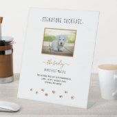 Eigene Unterschrift Drink Gold Pet Hochzeit Foto Sockelschild (In Situ)