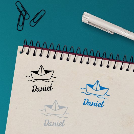 Eigene Unterschrift für das Kid-Boot Gummistempel