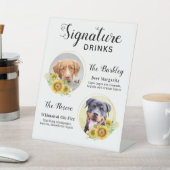 Eigene Unterschrift Getränke Sonnenblumen Haustier Sockelschild (In SItu)