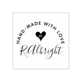 Eigene Unterschrift "Handgefertigt mit Liebe von" Gummistempel (Prägung)