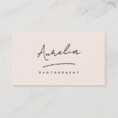 Eigene Unterschrift Modernes Minimalistisches Rosa Visitenkarte (Vorderseite)