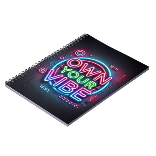 Eigene Vibe - Neon Spiral Notebook Notizblock (Linke Seite)