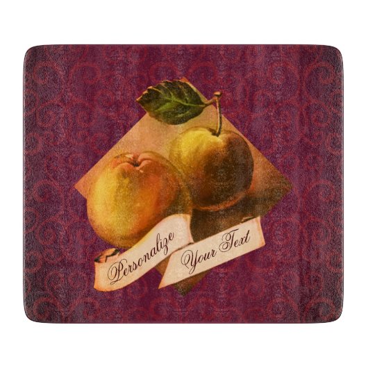 Eigene Vintage Äpfel Retro Frucht Alte Schule Schneidebrett (Vorderseite)