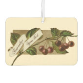 Eigene Vintage Kirschen Retro Frucht Alte Schule Autolufterfrischer (Rückseite)