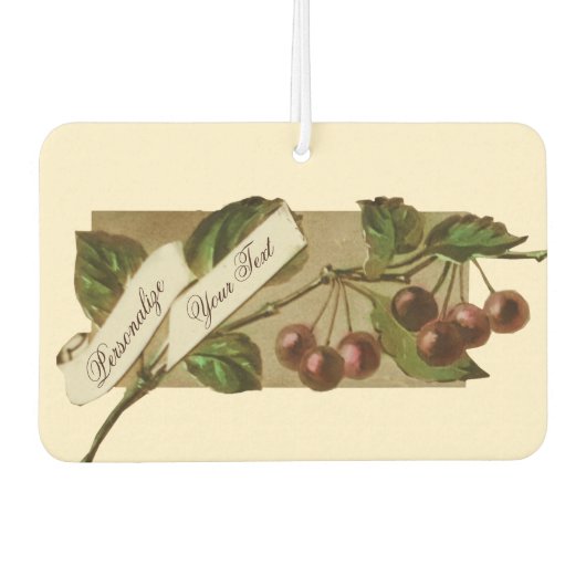 Eigene Vintage Kirschen Retro Frucht Alte Schule Autolufterfrischer (Vorderseite)