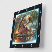 Eigene Währung: Eagle's Dive River Quadratische Wanduhr (Winkel)