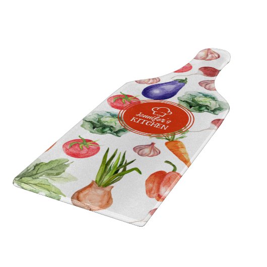 Eigene Wasserfarben Gemüse Küche Schneidebrett (Ecke)