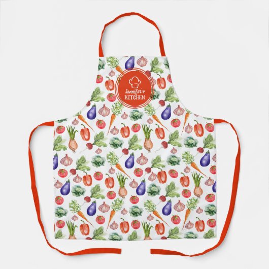 Eigene Wasserfarben Gemüse Küche Schürze (Vorderseite)