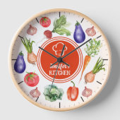 Eigene Wasserfarben Gemüse Küche Uhr (Vorderseite)