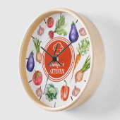 Eigene Wasserfarben Gemüse Küche Uhr (Winkel)