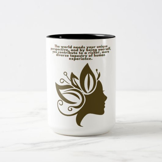 Eigene weibliche Silhouette Inspiration Tasse (Mittel)