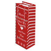 Eigene Weihnachtsgeschenktasche Geschenktüte Für Weinflaschen (Vorderseite Schrägansicht)