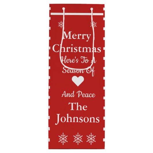 Eigene Weihnachtsgeschenktasche Geschenktüte Für Weinflaschen (Vorderseite)